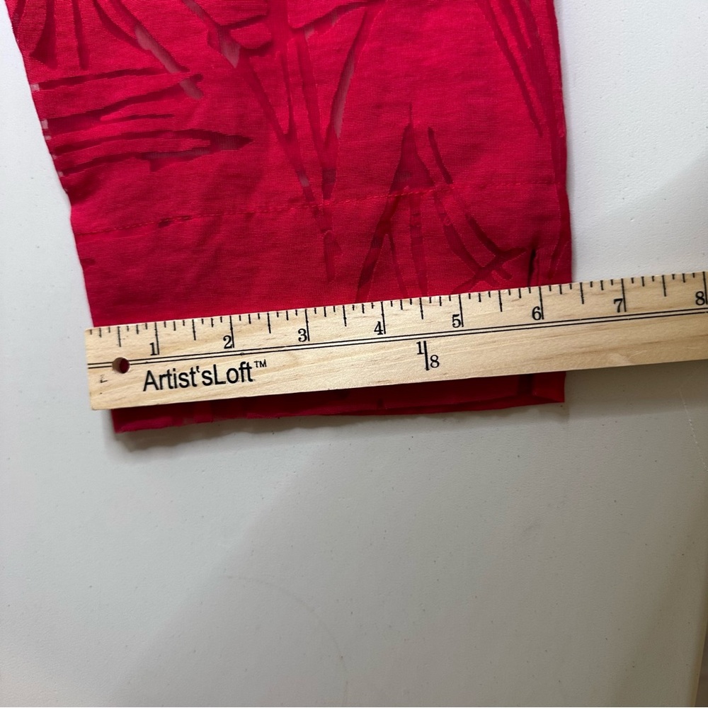 Alfred Dunner Red Burnout Button Top Sz 1X (?) Sailboat Nautical Coastal * READ - Picture 11 of 14